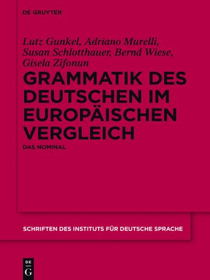 cover image of Grammatik des Deutschen im europäischen Vergleich